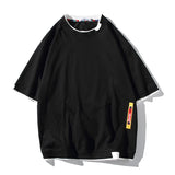 New Summer Men's T Shirt Fashion Patchwork Short Sleeve T Shirt Mens Cotton Oversized Casual O Neck Streetwear Hip Hop Top Tees