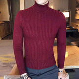 Korean Fashion Autumn Men Casual Vintage Style Sweater Wool Turtleneck Oversize Winter Men Warm Cotton Pullovers Sweaters