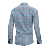 Fashion Men's Business Shirt Cotton Leisure Plaid Print Long Sleeved Shirt Tops Blouse Comfy Daily High Quality Shirts For Male