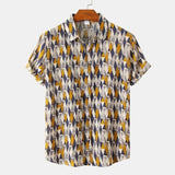 New Hawaiian Men's Casual Beach Style Short Sleeve Breathable Fashion Polo Collar Men's Shirt 3D Printing Oversize Customizable