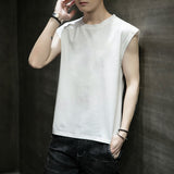 Mens Tank Top Cotton Sleeveless blouse Casual Vest Men Bodybuilding Bottoming Undershirt Camiseta