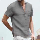 Summer New Men's Short-Sleeved T-shirt Cotton and Linen Led Casual Men's T-shirt Shirt Male  Breathable S-3XL