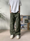 Y2K Cargo Pants Multi-pocket Overalls Men Harajuku Casual Women Baggy Trousers Oversize Straight Mopping Pants Spring Autumn New