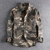 Men Camouflage Cargo Shirts High Quality Durable Outdoor Hiking Sport Daily Military Style Casual Youth Pocket Breasted
