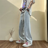 Neutral Simple Solid Long Jeans Men Korean Style Fashion High Street Loose Casual Jean Pants Male Daliy All-match Trousers