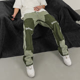 Vintage Distressed Graffiti Mens Micro Flared Denim Jean Hip Hop Splash Ink Colorblocked Street Wear Casual Slim Fit Jean