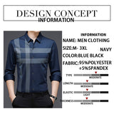 Casual Men Shirts Spring Autumn Striped Design Vintage Style Shirt Long Sleeve Business Party Tops Anti-wrinkle