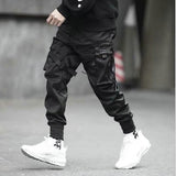 Streetwear Spring Casual Men's Pants Cotton Harem Ribbons Joggers Men Patchwork Fashion Ankle Length Jogger Pants For Boys