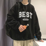 Spring Autumn Letter Hoodies For Men Oversized Sweatshirts Korean Man Clothing Casual Unisex Pullovers Thick 3XL
