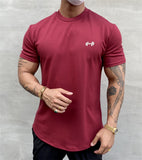T shirt Men Summer Gym Clothing Bodybuilding Fitness Loose Casual Lifestyle Wear T-shirt Streetwear Hip-Hop Tshirt