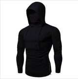 Mens Gym Hoodie Sleeveless with Mask Sweatshirt Hoodies Casual Splice Large Open-Forked Male Clothing Mask Button Sports Hooded