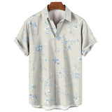 Harajuku Feather Hawaiian Men's Shirt Printed Short Sleeve Casual White Street Summer Beach Shirts For Men Clothing  Summer