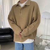 KNITTED BUTTON-UP SHIRT SWEATER