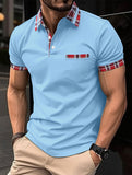 Summer New Men's Casual Short-Sleeved Polo Shirt Office Fashion Lapel T-Shirt Men's Breathable Polo Shirt Men's Clothing