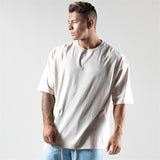 Summer Men's Loose Cotton Gym Shirt Sports Men's Fashion Running Workout Casual Short Sleeve Training Fitness Sports T Shirt