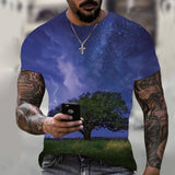 Summer New Men's Oversized T-Shirt Casual Lightning Cool 3D Digital Printed T Shirts for Men Short Sleeve Tee Free Shipping