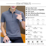 BROWON Summer Fashion  Mens Tshirts Summer Cotton T Shirt Men Short Sleeve Turn-down Collar Korean Style Men T Shirt