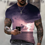 Summer New Men's Oversized T-Shirt Casual Lightning Cool 3D Digital Printed T Shirts for Men Short Sleeve Tee Free Shipping