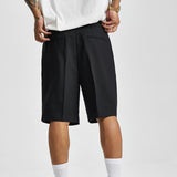 Short Men Straight  Summer Chic Fashion Solid Popular Casual Loose Trend Male Korean Suit Short Knee Length Tousers Streetwear