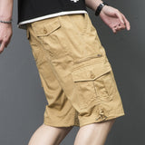 Summer Long Length Cargo Shorts Men Overalls Cotton Multi Pocket Capri Pants Breeches Tactical Military Shorts Plus Size 5XL