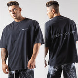 Summer Men's Loose Cotton Gym Shirt Sports Men's Fashion Running Workout Casual Short Sleeve Training Fitness Sports T Shirt