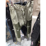 Vintage Distressed Graffiti Mens Micro Flared Denim Jean Hip Hop Splash Ink Colorblocked Street Wear Casual Slim Fit Jean