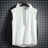 Mens Sleeveless Hoodies Fashion Casual Zipper Hooded Sweatshirt Men bodybuilding tank top sporting Shirt waistcoat vest gym