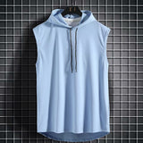 Mens Sleeveless Hoodies Fashion Casual Zipper Hooded Sweatshirt Men bodybuilding tank top sporting Shirt waistcoat vest gym