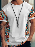 Men's T shirt Tee Tee Top Tribal Crew Neck Street Vacation Short Sleeves Clothing Apparel Designer Ethnic Style Basic