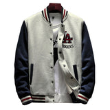 Gotmes New Arrival Letter Rib Sleeve Cotton Embroidery Logo Single Breasted Casual Bomber Baseball Jacket Loose Cardigan Coat