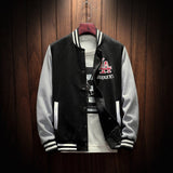 Gotmes New Arrival Letter Rib Sleeve Cotton Embroidery Logo Single Breasted Casual Bomber Baseball Jacket Loose Cardigan Coat