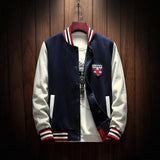 Gotmes New Arrival Letter Rib Sleeve Cotton Embroidery Logo Single Breasted Casual Bomber Baseball Jacket Loose Cardigan Coat