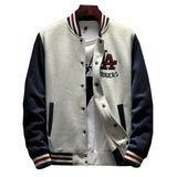 Gotmes New Arrival Letter Rib Sleeve Cotton Embroidery Logo Single Breasted Casual Bomber Baseball Jacket Loose Cardigan Coat