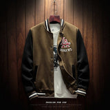 Gotmes New Arrival Letter Rib Sleeve Cotton Embroidery Logo Single Breasted Casual Bomber Baseball Jacket Loose Cardigan Coat