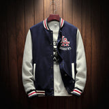 Gotmes New Arrival Letter Rib Sleeve Cotton Embroidery Logo Single Breasted Casual Bomber Baseball Jacket Loose Cardigan Coat