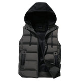 Gotmes Men's Vest Jacket Winter Waterproof Warm Sleeveless Men Jacket Fashion Hooded Casual Vest Men Autumn Thicken Waistcoat
