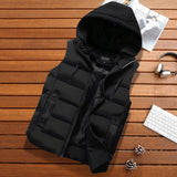 Gotmes Men's Vest Jacket Winter Waterproof Warm Sleeveless Men Jacket Fashion Hooded Casual Vest Men Autumn Thicken Waistcoat