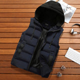Gotmes Men's Vest Jacket Winter Waterproof Warm Sleeveless Men Jacket Fashion Hooded Casual Vest Men Autumn Thicken Waistcoat