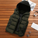 Gotmes Men's Vest Jacket Winter Waterproof Warm Sleeveless Men Jacket Fashion Hooded Casual Vest Men Autumn Thicken Waistcoat