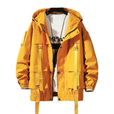 Gotmes Streetwear Spring Man Safari Style Jacket Mens Harajuku Black Windbreaker Jackets Male Pockets Oversize Jacket