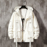 Gotmes Streetwear Spring Man Safari Style Jacket Mens Harajuku Black Windbreaker Jackets Male Pockets Oversize Jacket