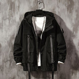 Gotmes Streetwear Spring Man Safari Style Jacket Mens Harajuku Black Windbreaker Jackets Male Pockets Oversize Jacket