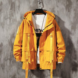 Gotmes Streetwear Spring Man Safari Style Jacket Mens Harajuku Black Windbreaker Jackets Male Pockets Oversize Jacket