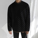 men's wear sweater autumn and winter loose all-match Korean style vintage oversize kintted sweater round collar pullover