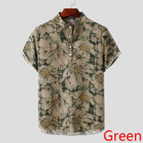 Gotmes Mens Printed Camisa Masculina Summer Hawaiian Blouse Men Vintage Shirts Short Sleeve Lapel Camisa Casual Buttons Blusas
