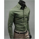 Men's Slim Fit Long Sleeve Shirt Male Leisure Shirt Social Business Dress Shirt Brand 17 color Clothing Comfortable Shirts