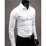 Men's Slim Fit Long Sleeve Shirt Male Leisure Shirt Social Business Dress Shirt Brand 17 color Clothing Comfortable Shirts