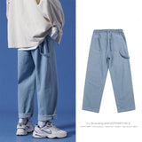 Men Streetwear Blue Jeans Women Black Jeans Korean Fashions Harem Pants Male Denim Pants OverSize