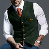 Fall New Business Casual Men's Single Breasted Lattice Slim Fit Vest Vest Vest Jacket