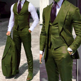 Gotmes Classy Wedding Tuxedos Suits Slim Fit Bridegroom For Men 3 Pieces Groomsmen Suit Male Cheap Formal Business  (Jacket+Vest+Pants